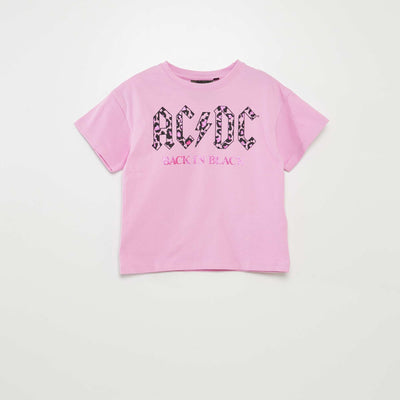 T-shirt AC/DC manches courtes VIOLET