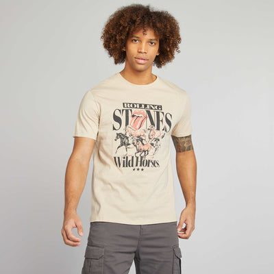 Tee-shirt imprimé 'The Rolling Stones' BEIGE