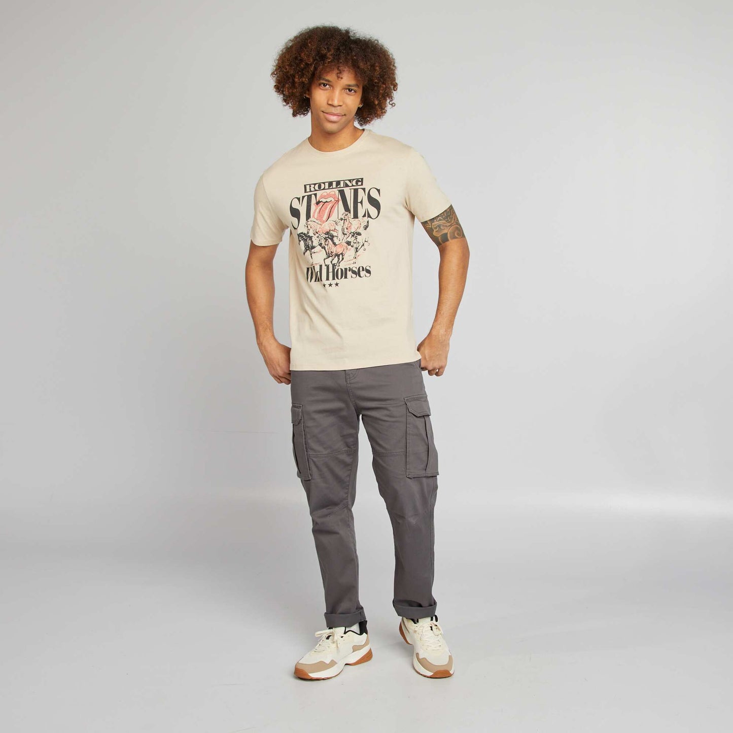 Tee-shirt imprimé 'The Rolling Stones' BEIGE