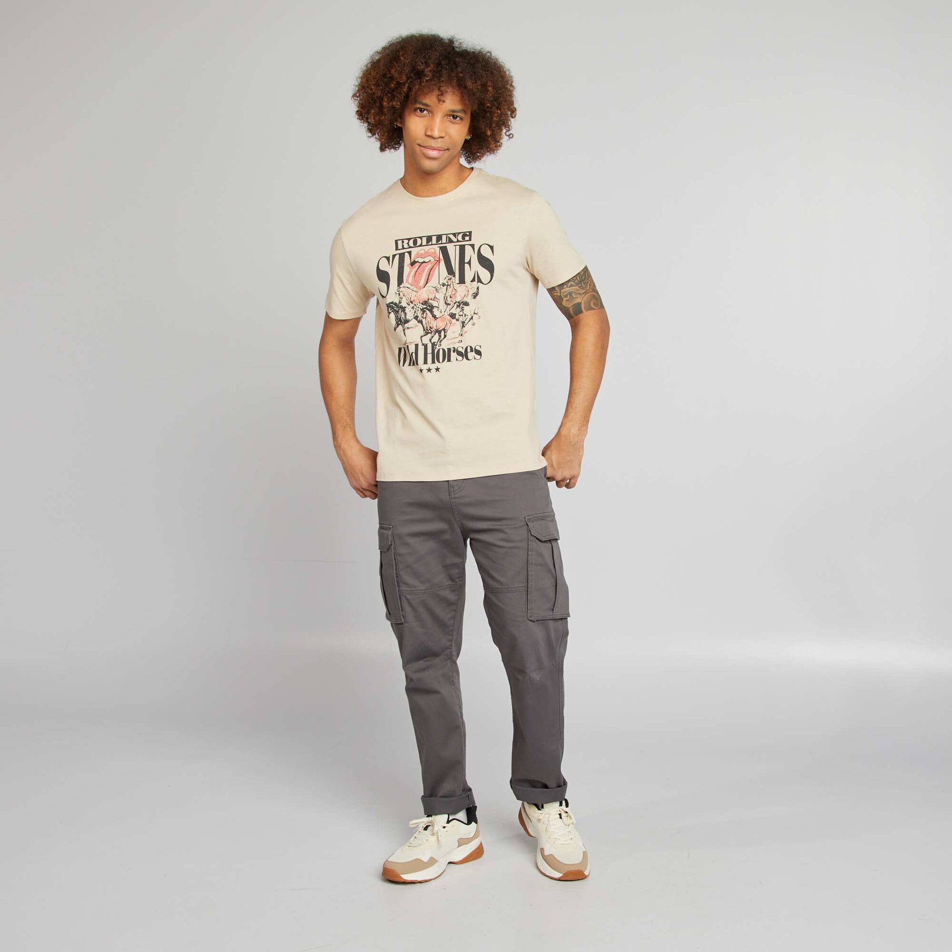 Tee-shirt imprimé 'The Rolling Stones' BEIGE