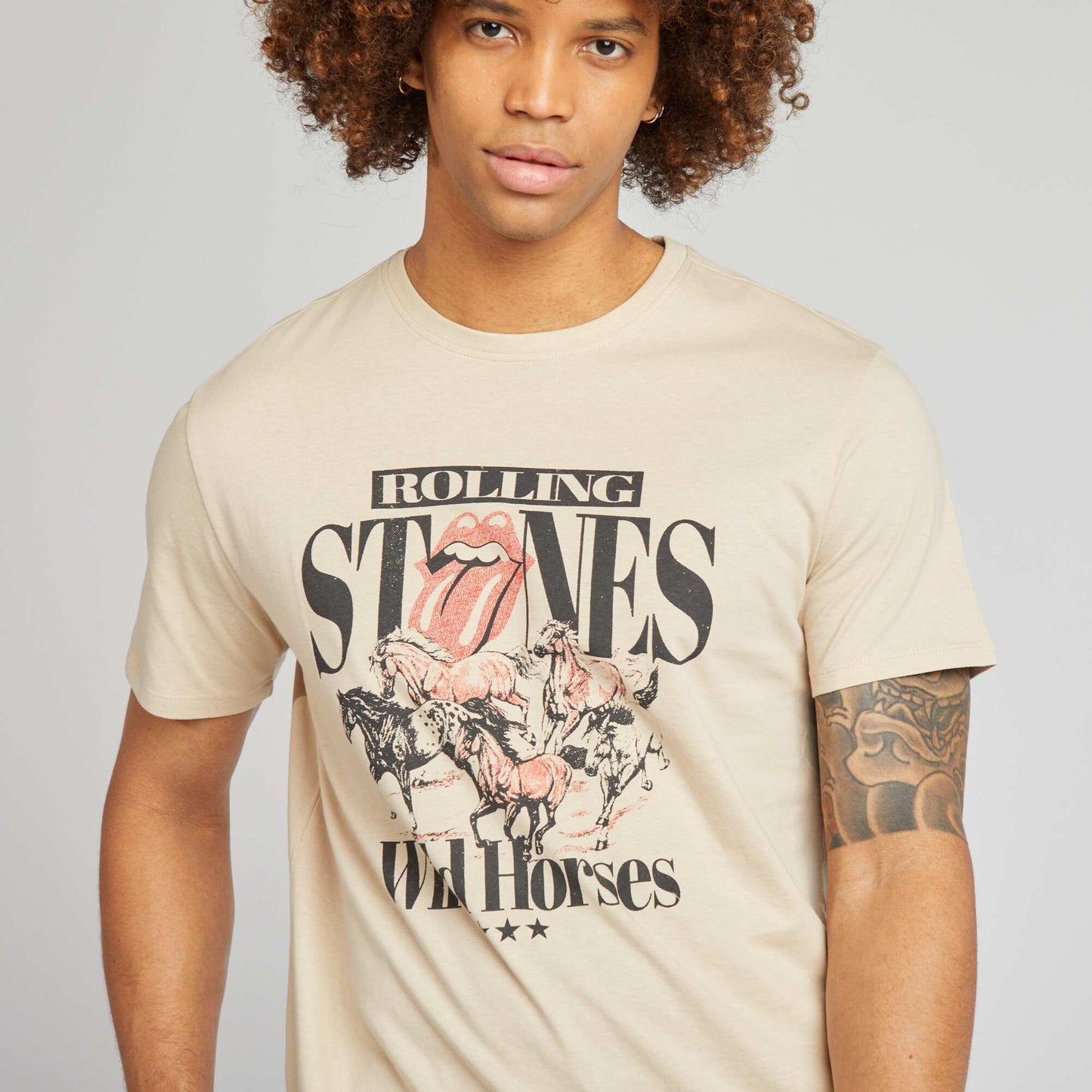 Tee-shirt imprimé 'The Rolling Stones' BEIGE