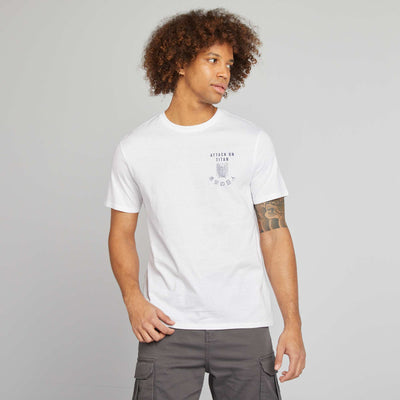 T-shirt 'attaque des Titans' manches courtes BLANC