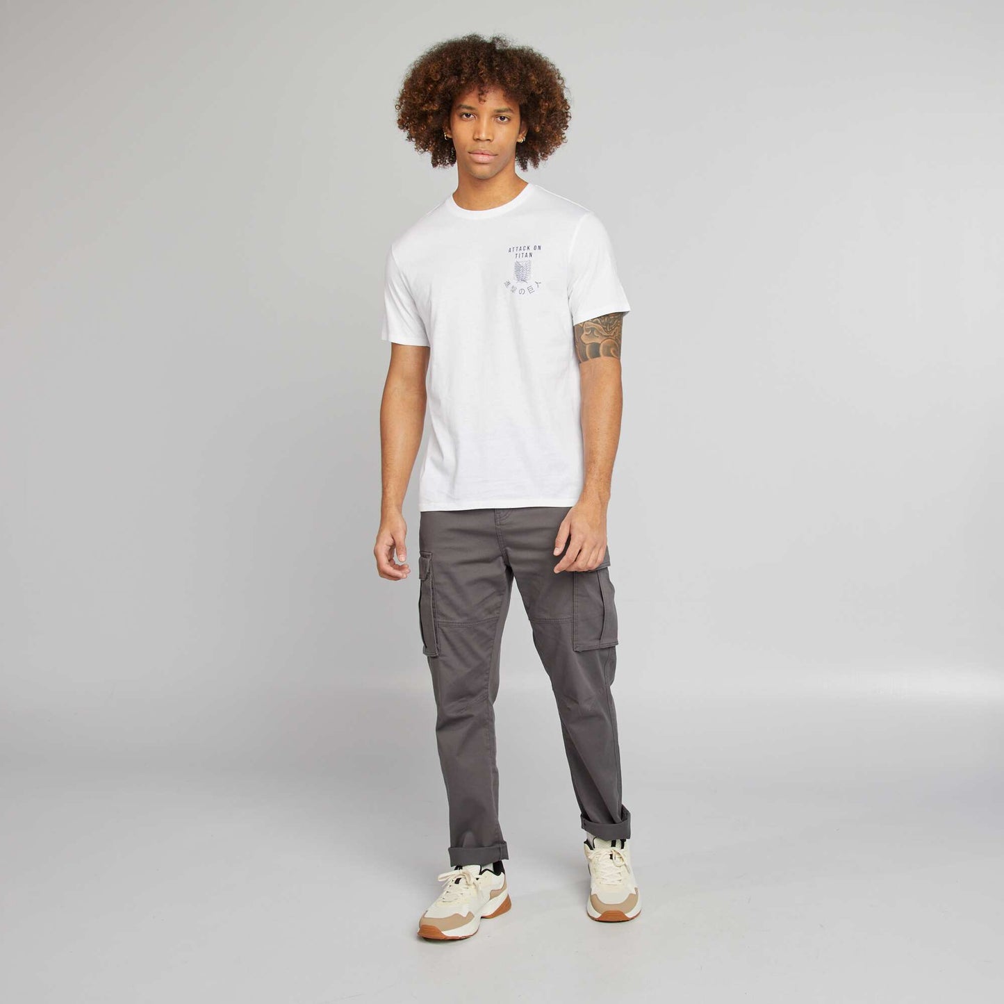 T-shirt 'attaque des Titans' manches courtes BLANC