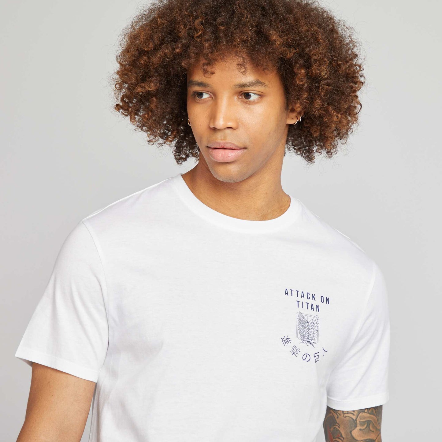 T-shirt 'attaque des Titans' manches courtes BLANC