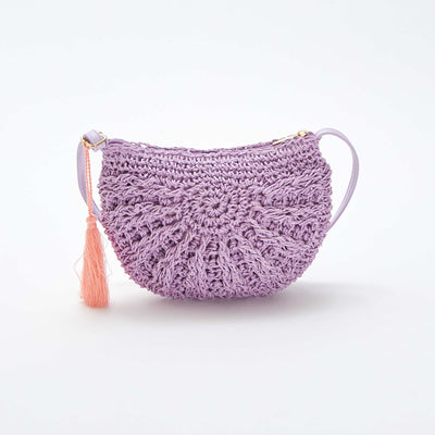 Sac bandoulière effet paille tressée VIOLET