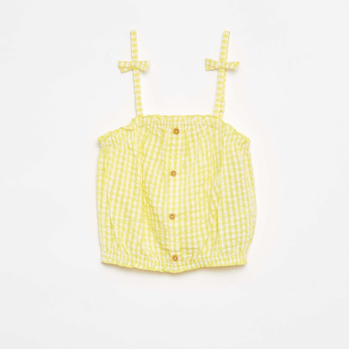 Ensemble top + jupe rayée en matière crêpée - 2 pièces JAUNE