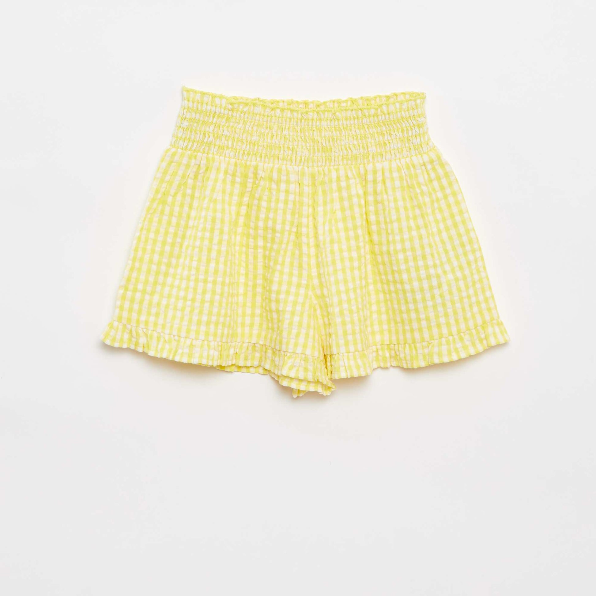 Ensemble top + jupe rayée en matière crêpée - 2 pièces JAUNE