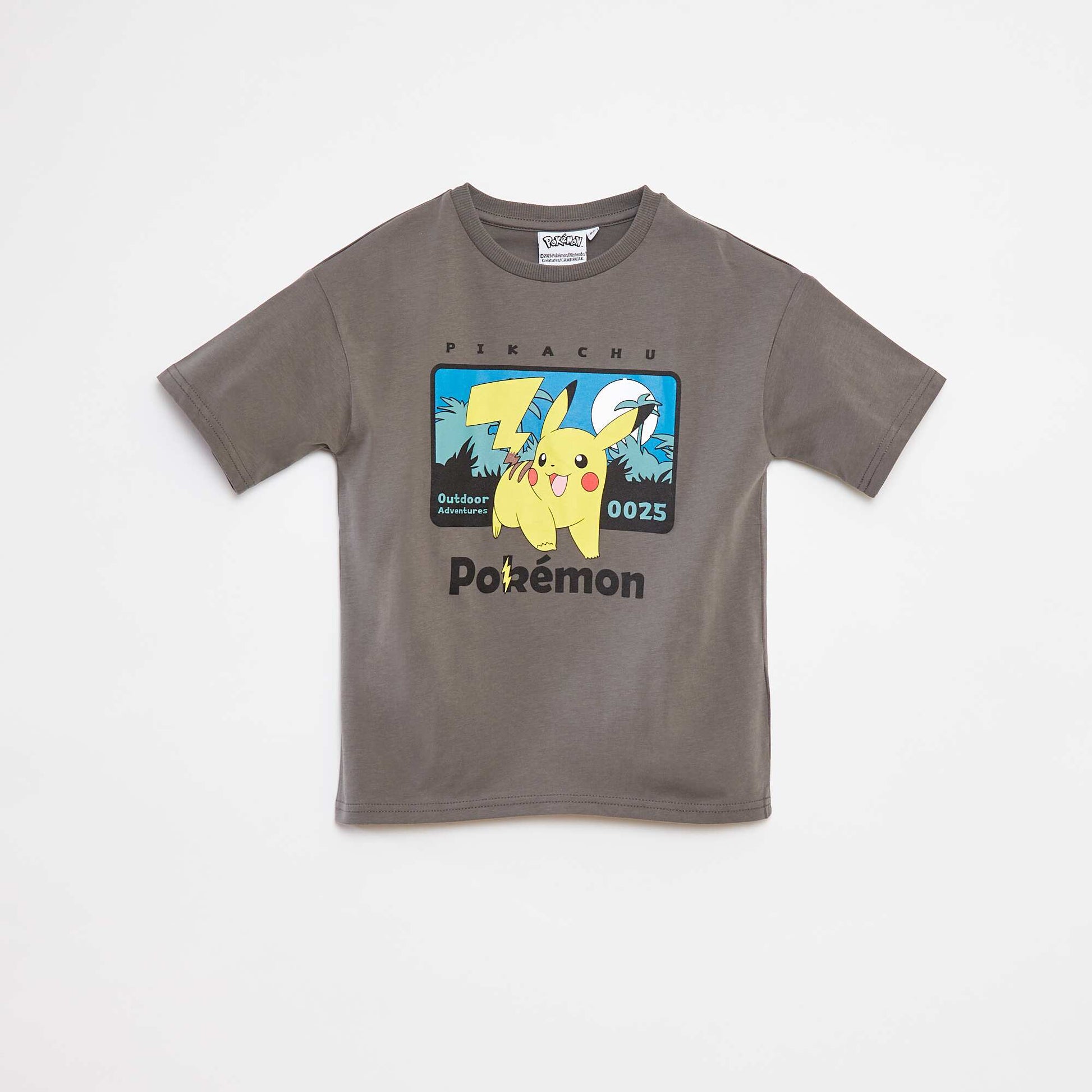 T-shirt 'Pikachu' 'Pokémon' manches courtes MARRON