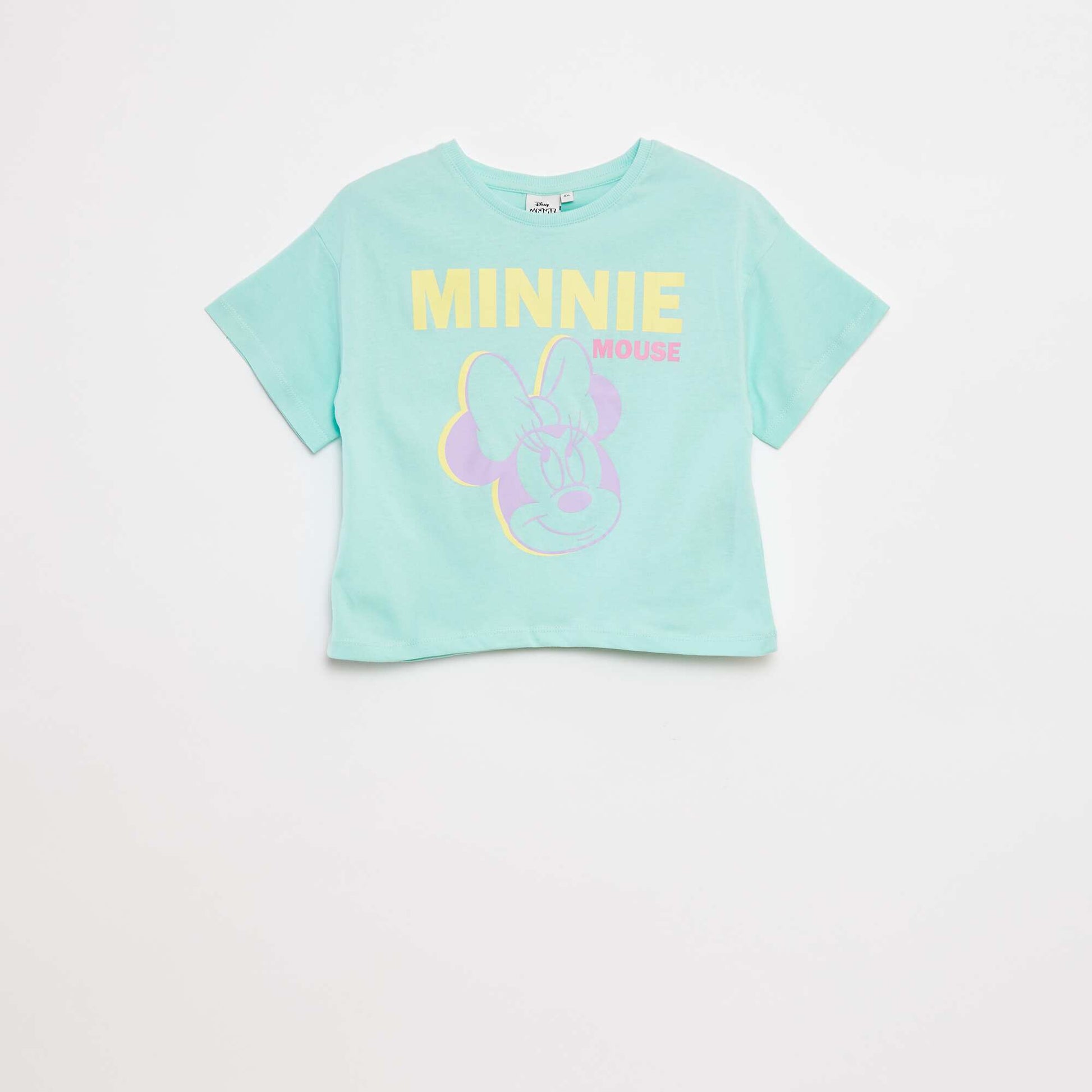 Tee-shirt crop top 'Minnie' BLEU