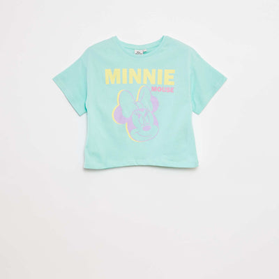 Tee-shirt crop top 'Minnie' BLEU