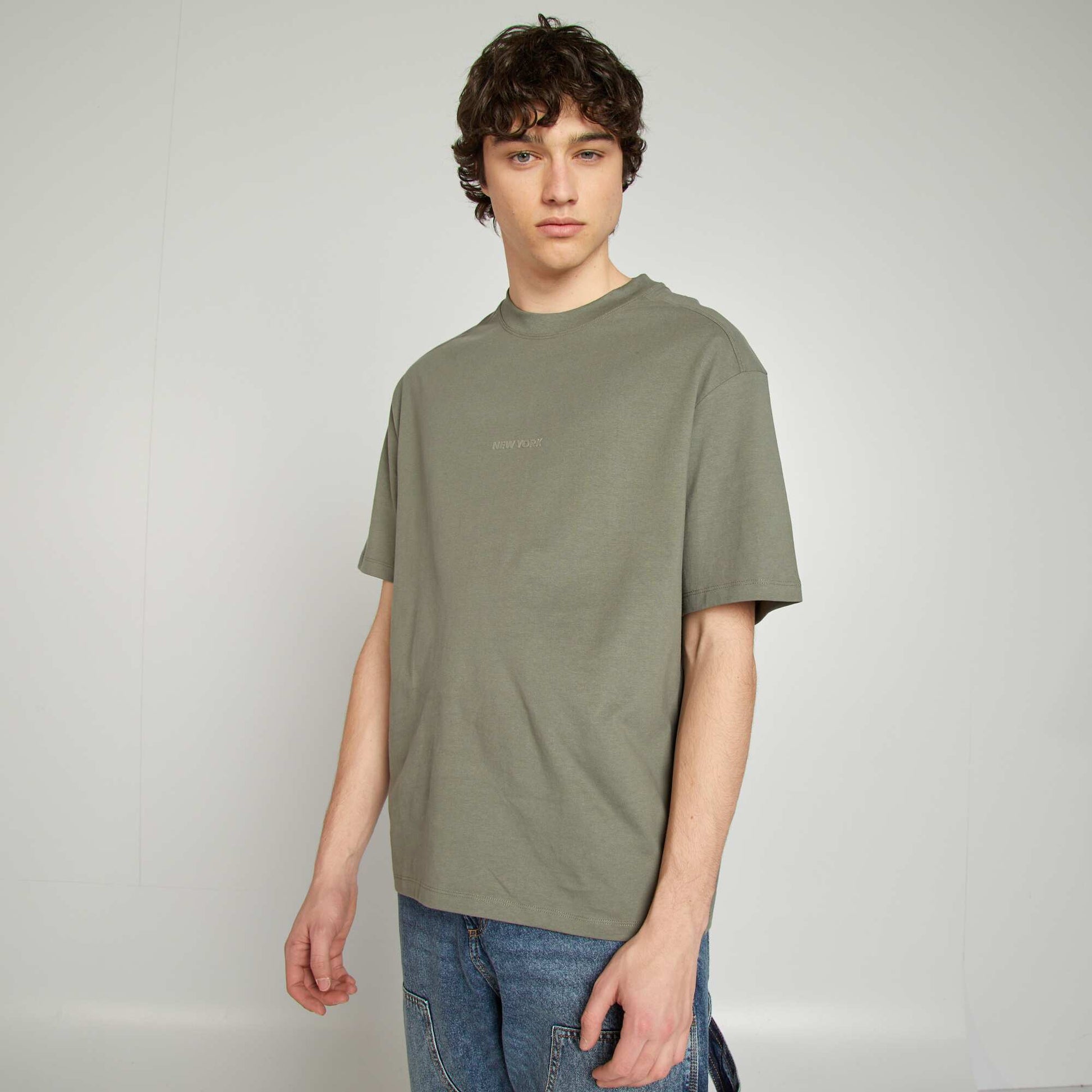 T-shirt manches courtes en maille jersey GRIS