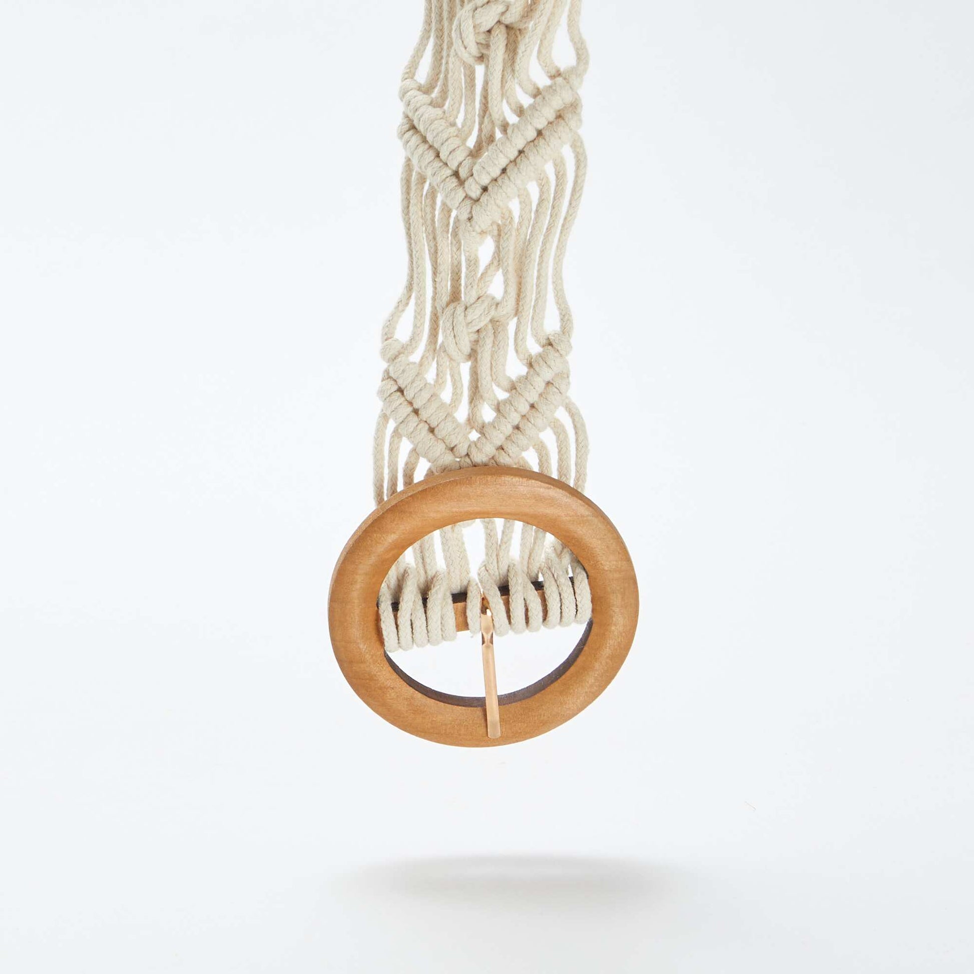 Ceinture en macramé ajouré BLANC