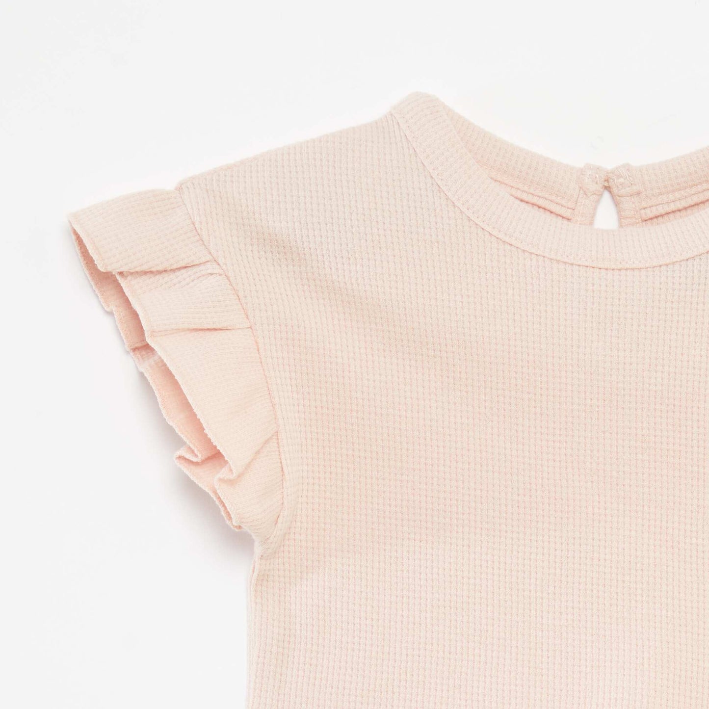 Ensemble t-shirt + short + bob en maille gaufrée - 3 pièces ROSE
