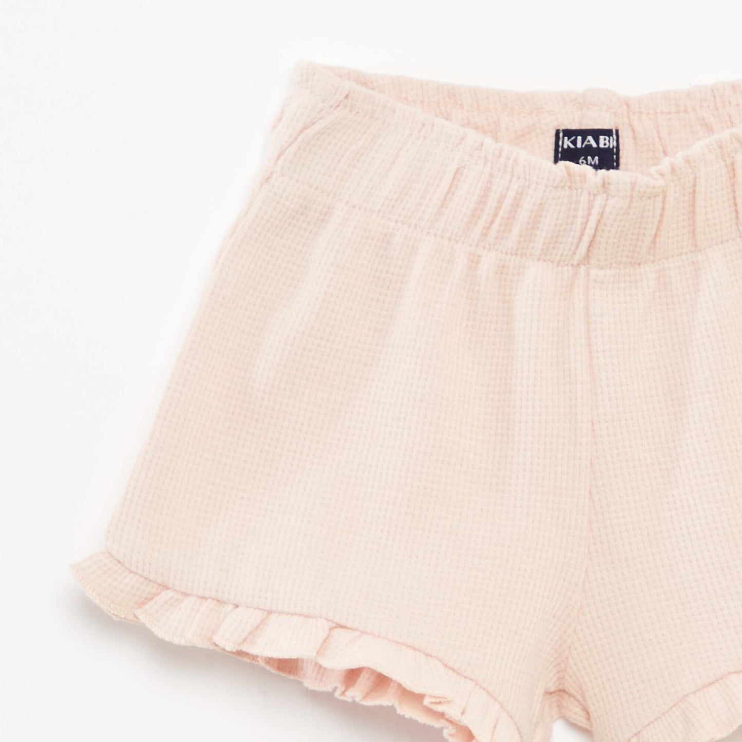 Ensemble t-shirt + short + bob en maille gaufrée - 3 pièces ROSE