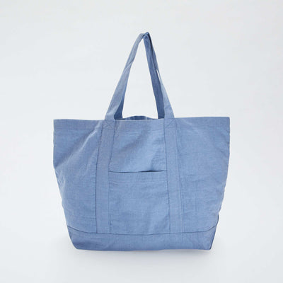 Cabas de plage extra-large en coton BLEU