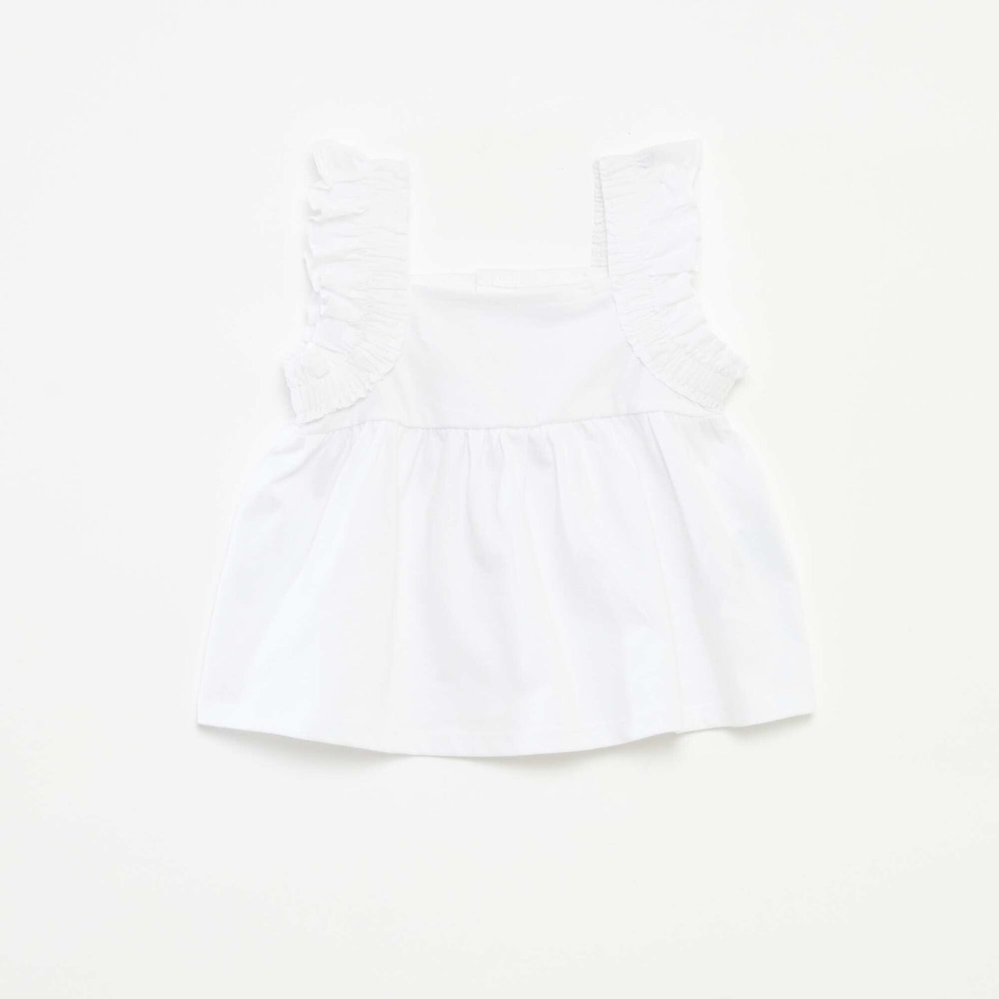 Top sans manches avec volants BLANC