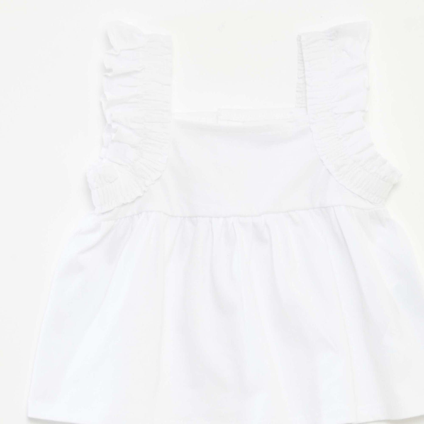 Top sans manches avec volants BLANC