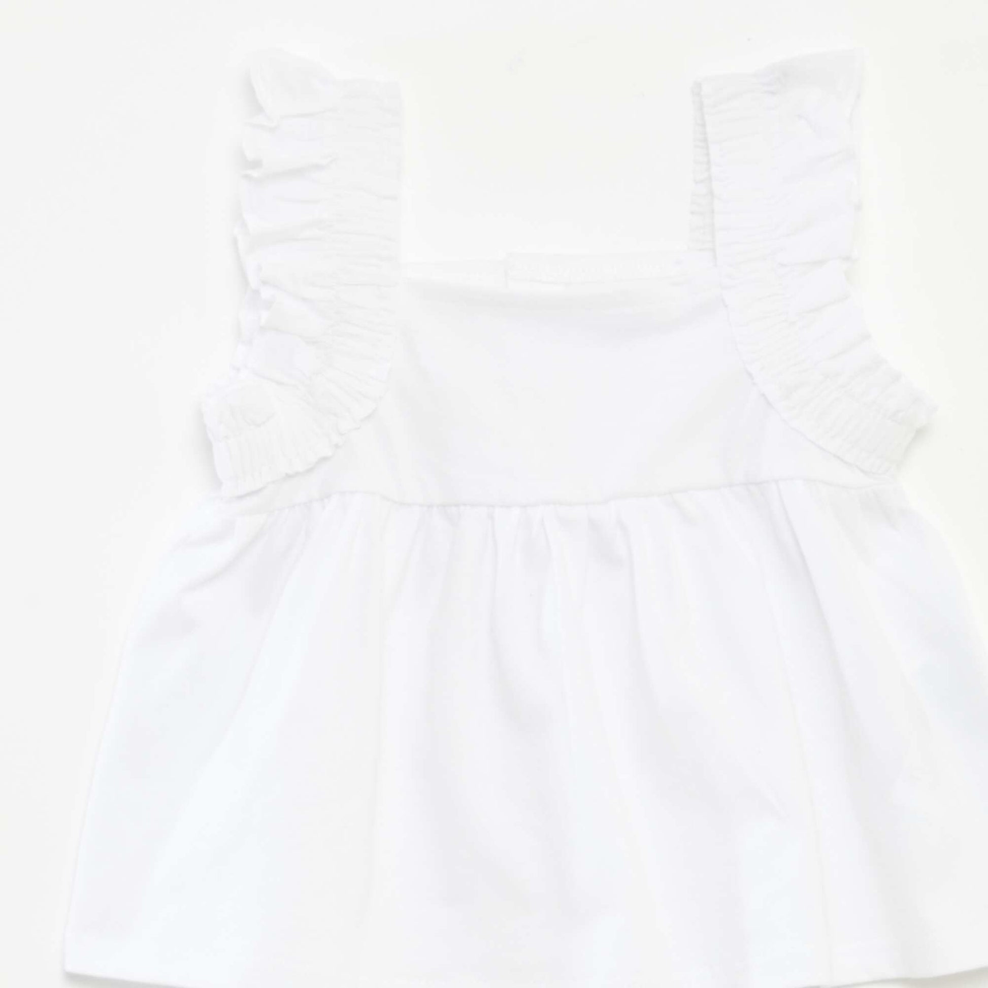 Top sans manches avec volants BLANC