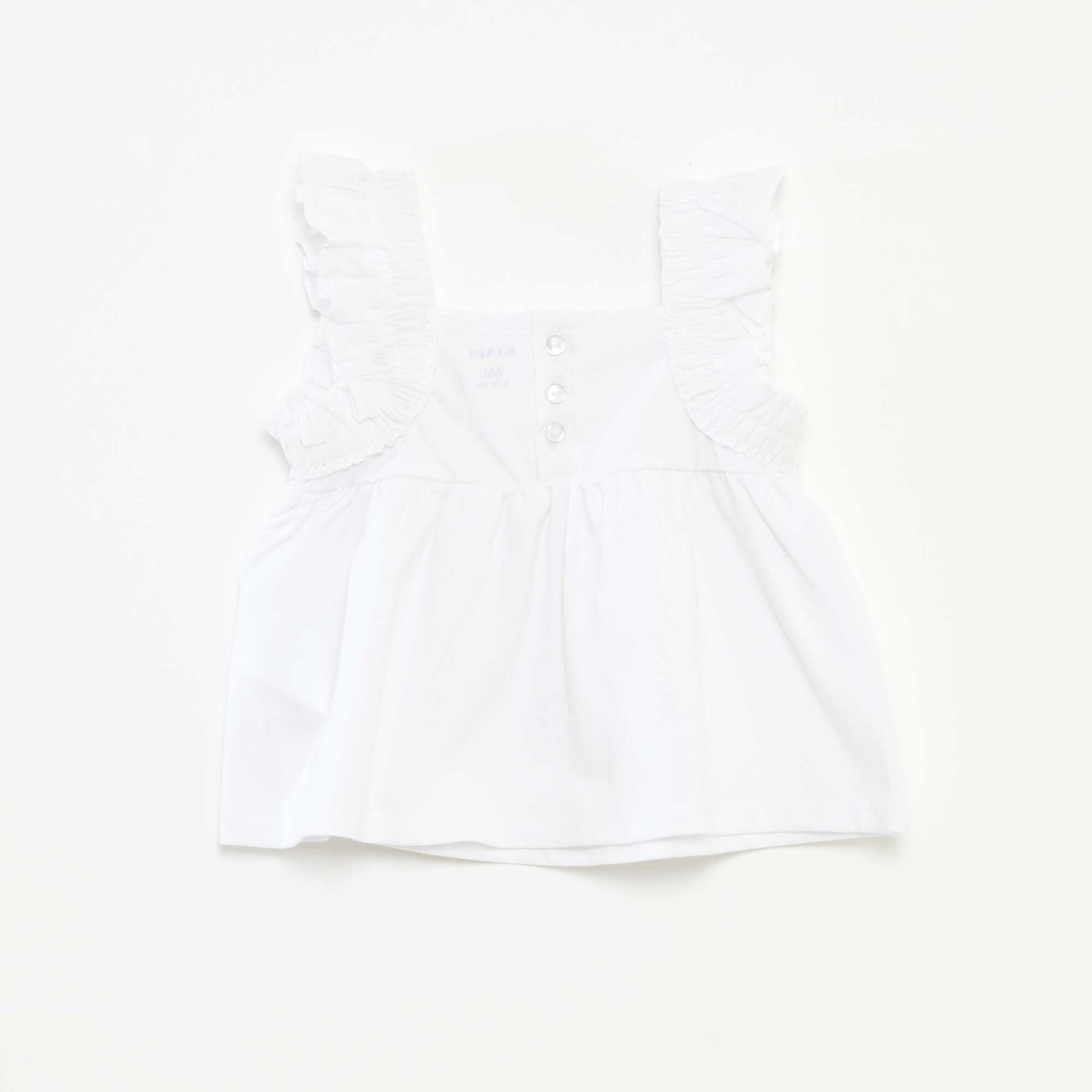 Top sans manches avec volants BLANC