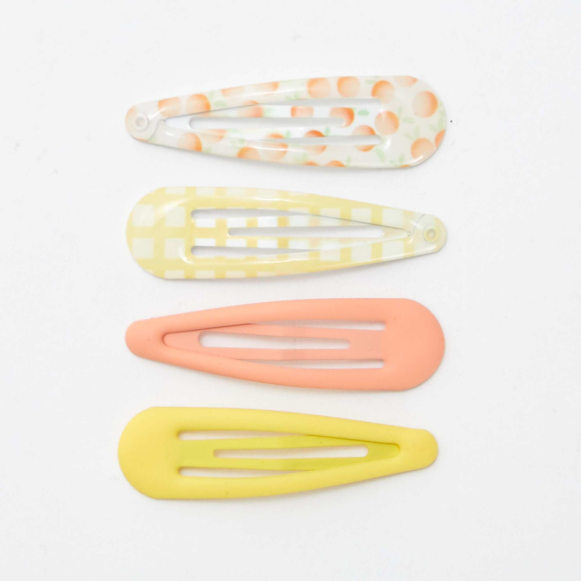Lot de 4 pinces clic clac JAUNE