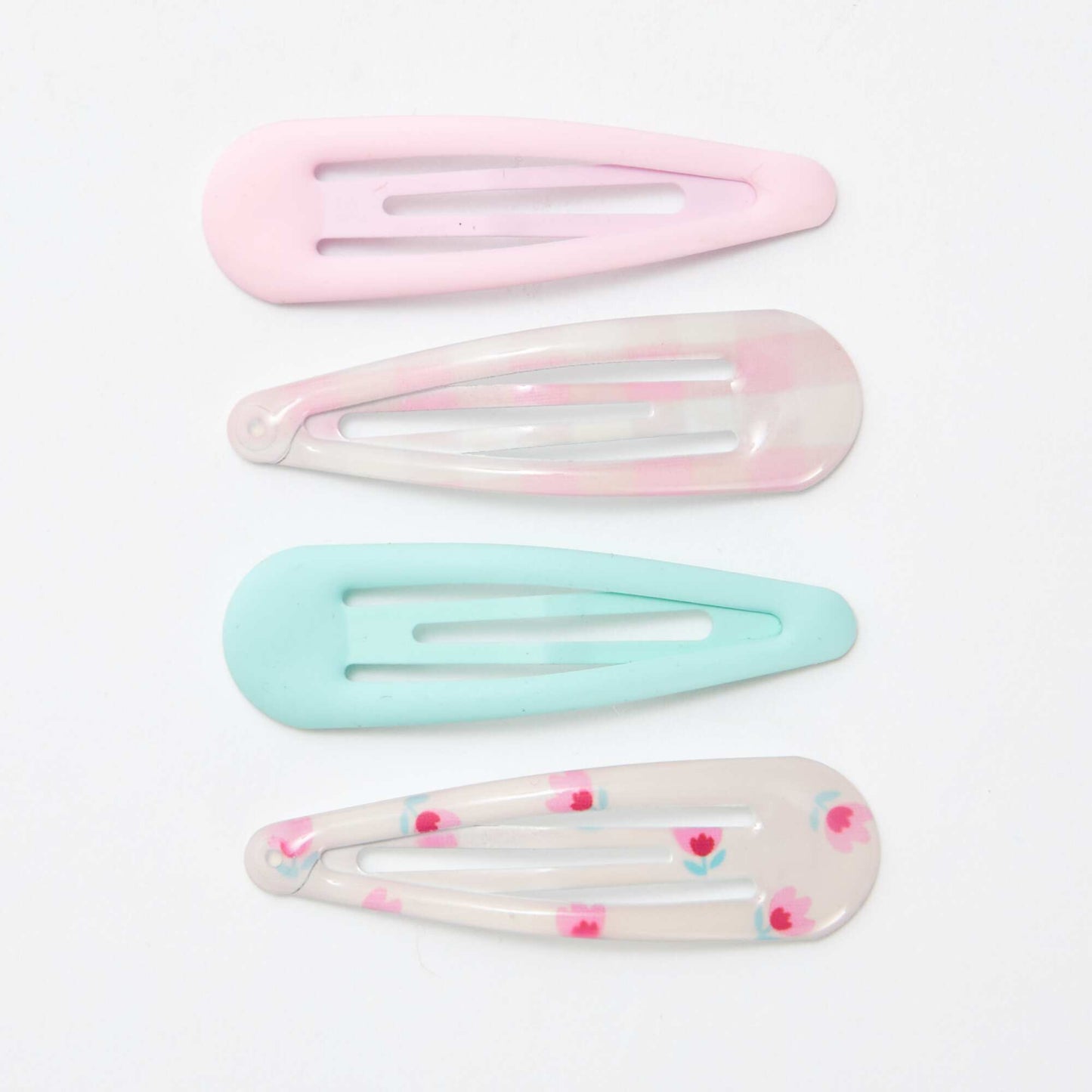 Lot de 4 pinces clic clac ROSE