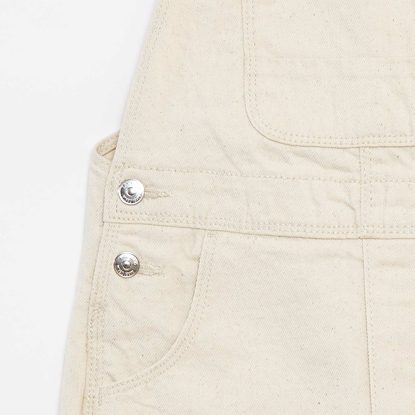 Salopette short en jean  avec poche poitrine BLANC