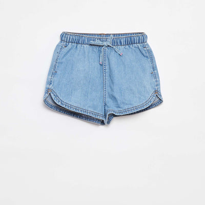 Short en jean uni BLEU