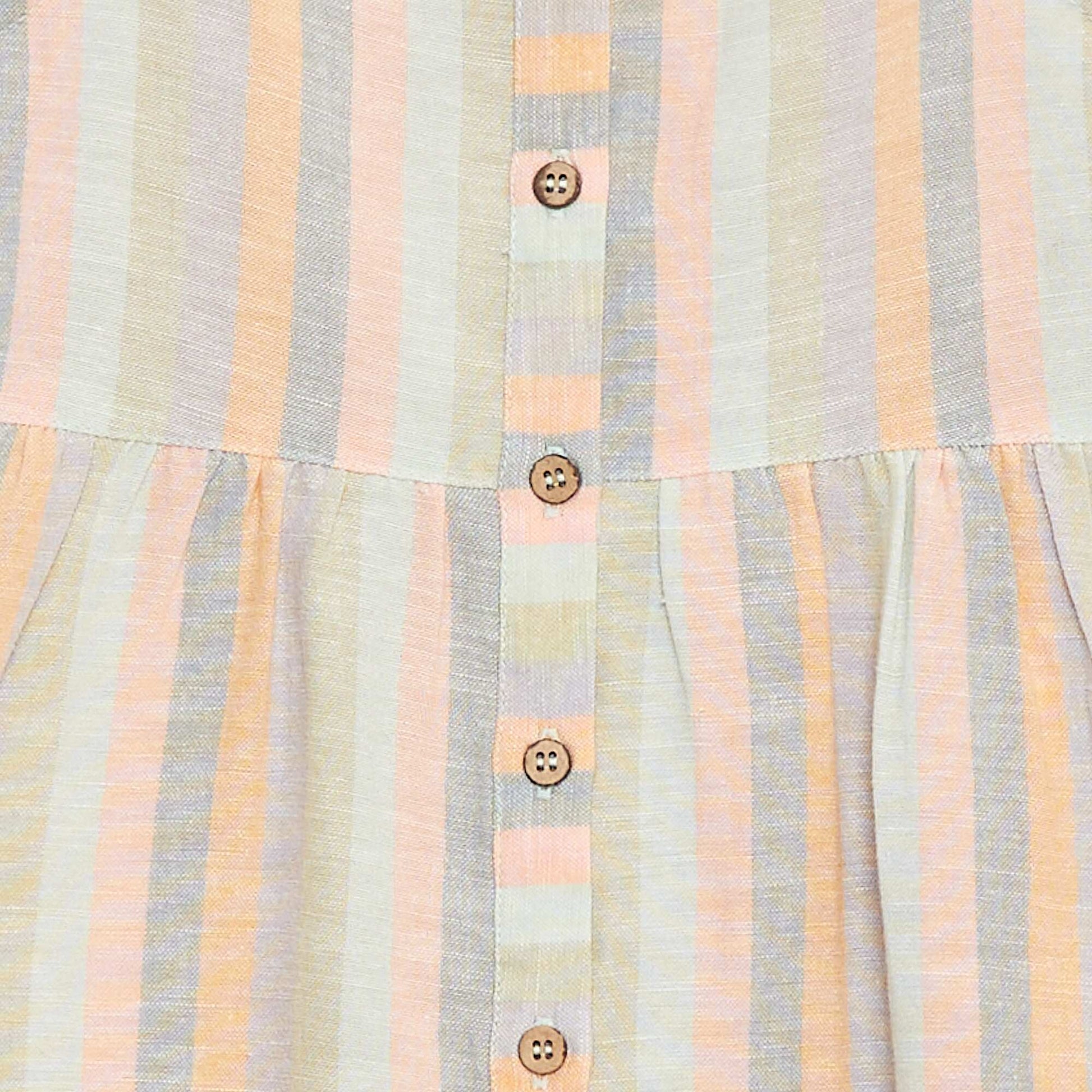 Robe en lin mélangé à ouverture boutonnée VERT