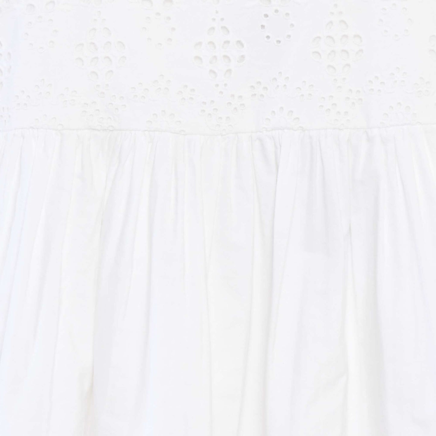 Robe en popeline avec broderie anglaise BLANC