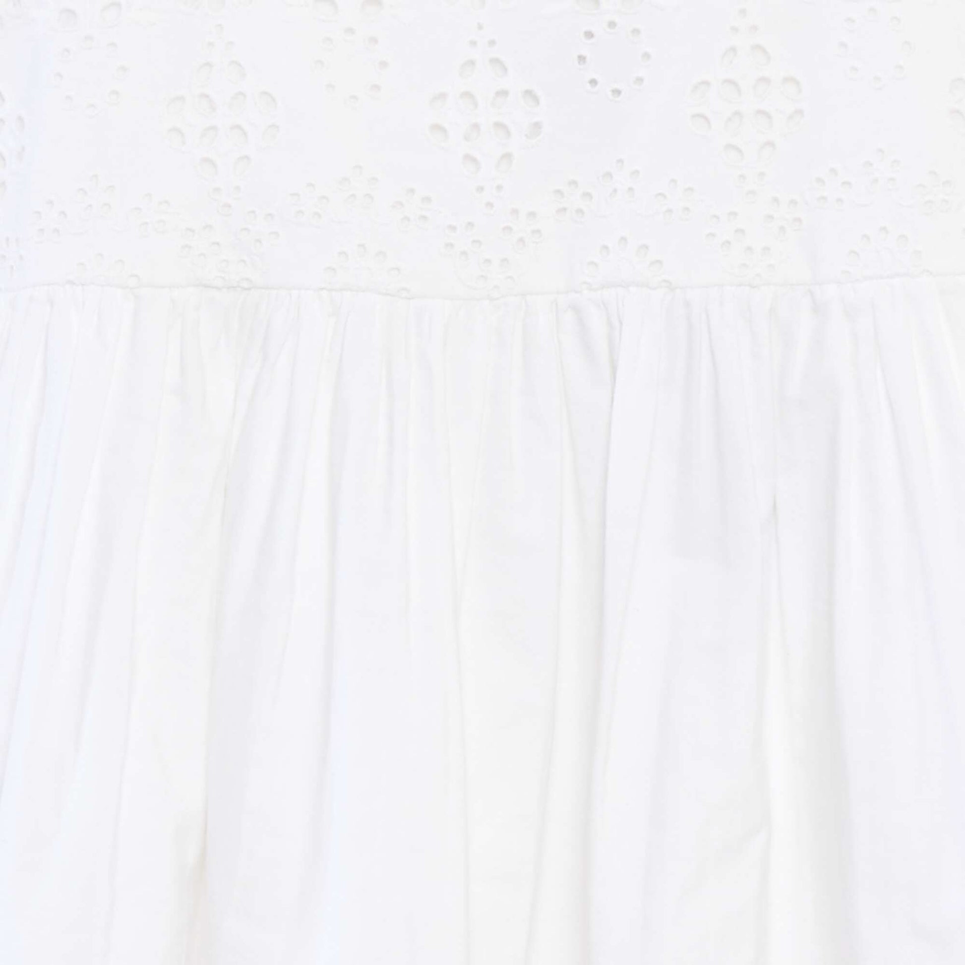 Robe en popeline avec broderie anglaise BLANC