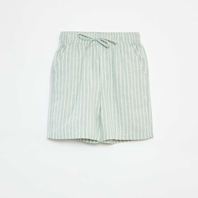 Bermuda léger et rayé VERT