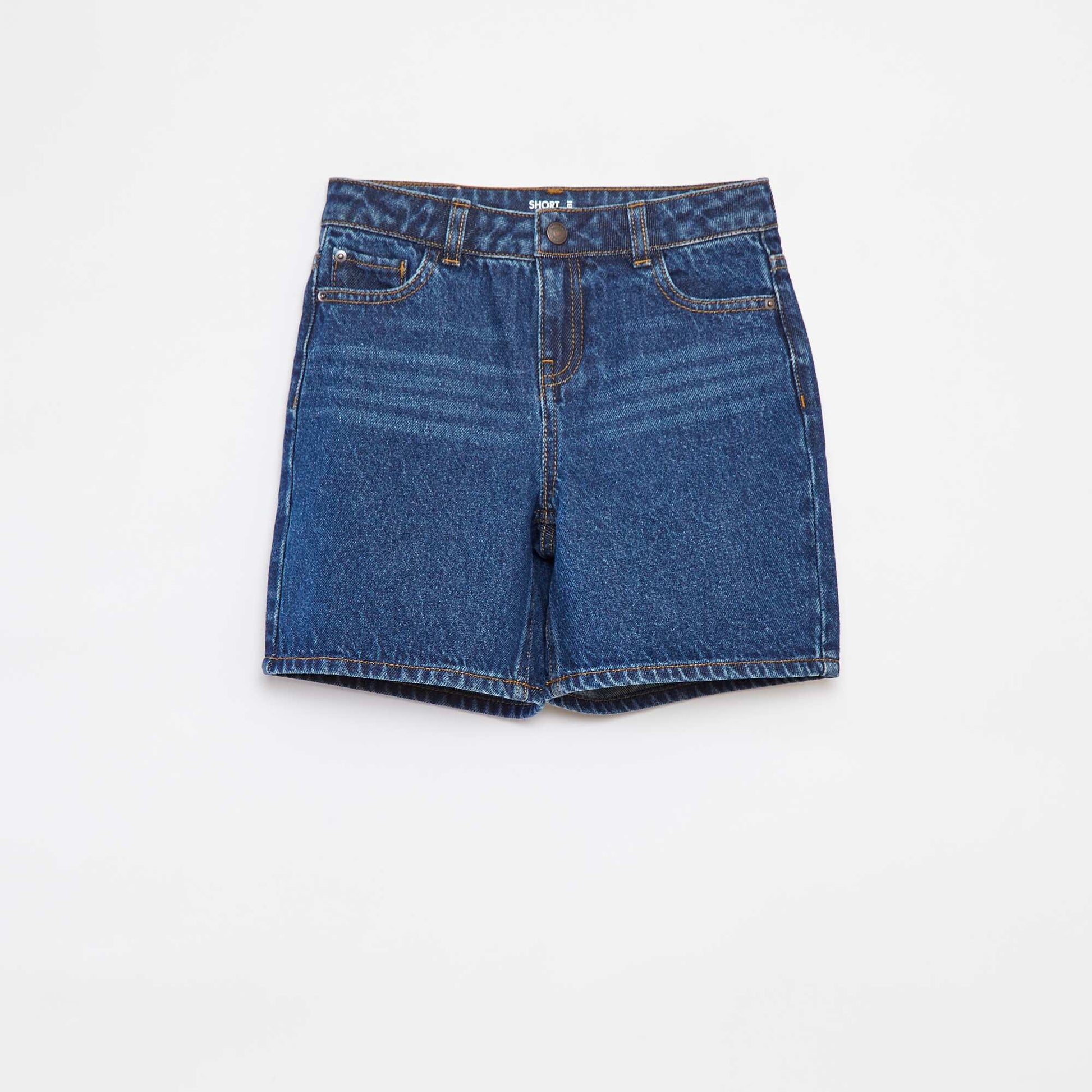 Short en jean regular fit / coupe droite à 5 poches BLEU