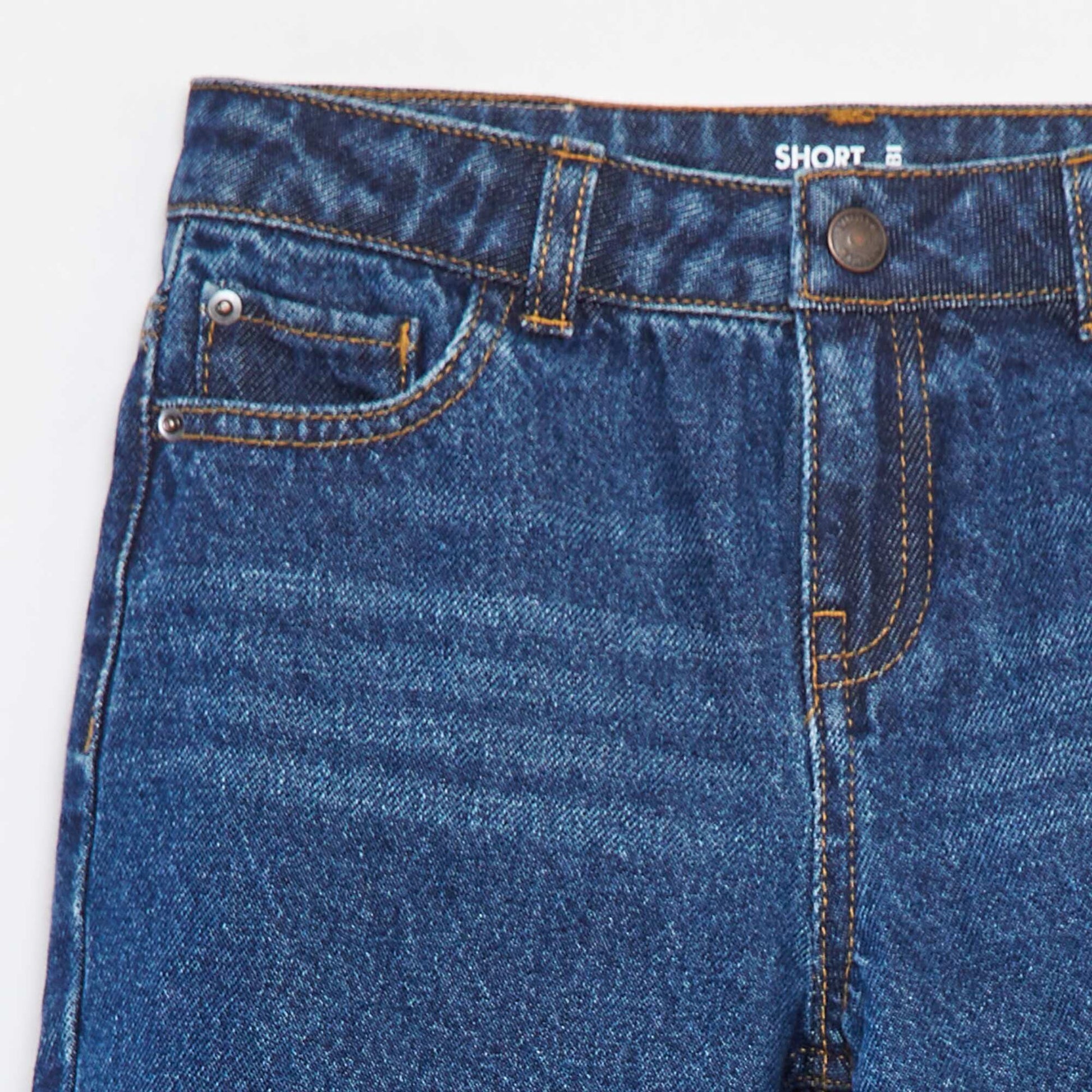 Short en jean regular fit / coupe droite à 5 poches BLEU