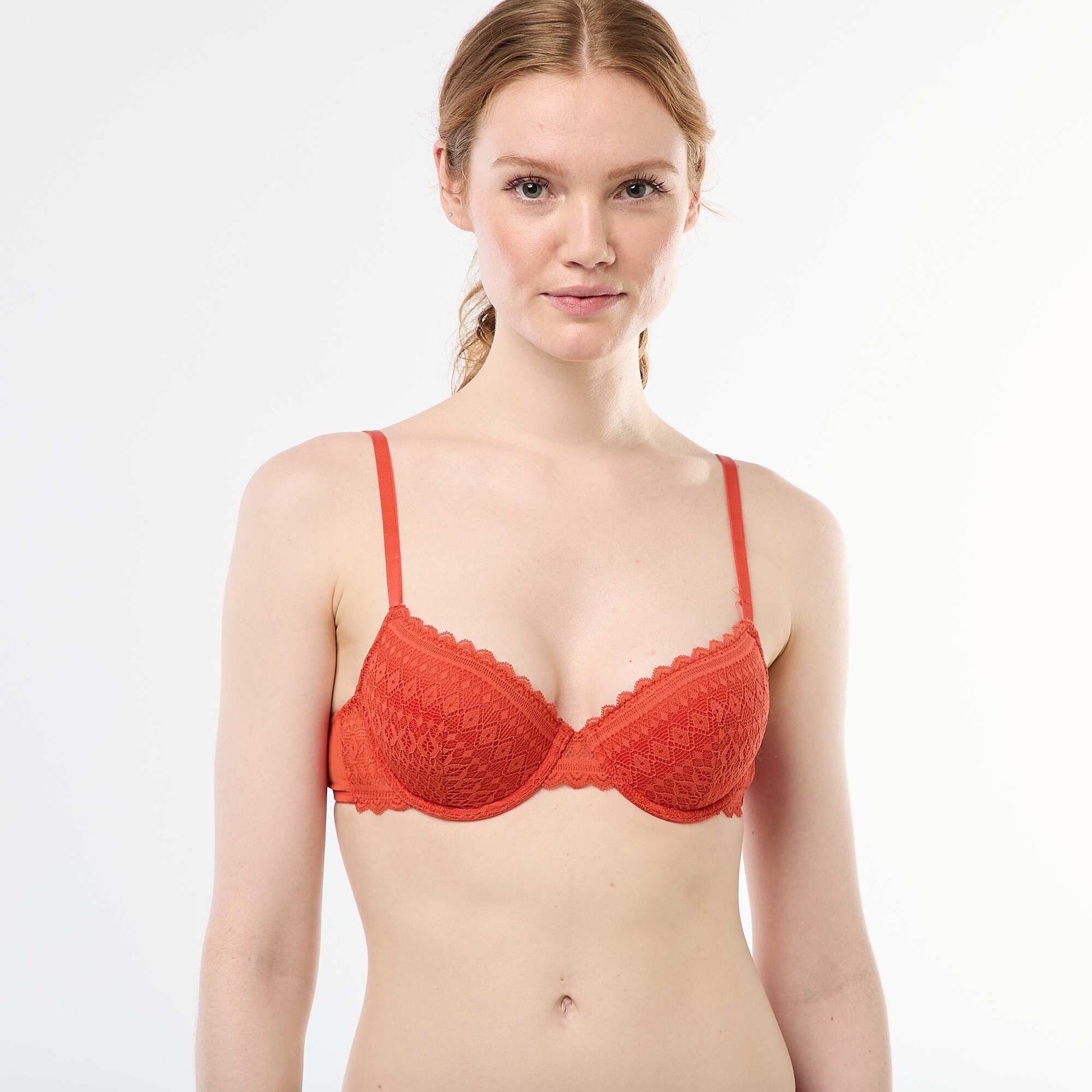 Soutien-gorge corbeille en dentelle ORANGE
