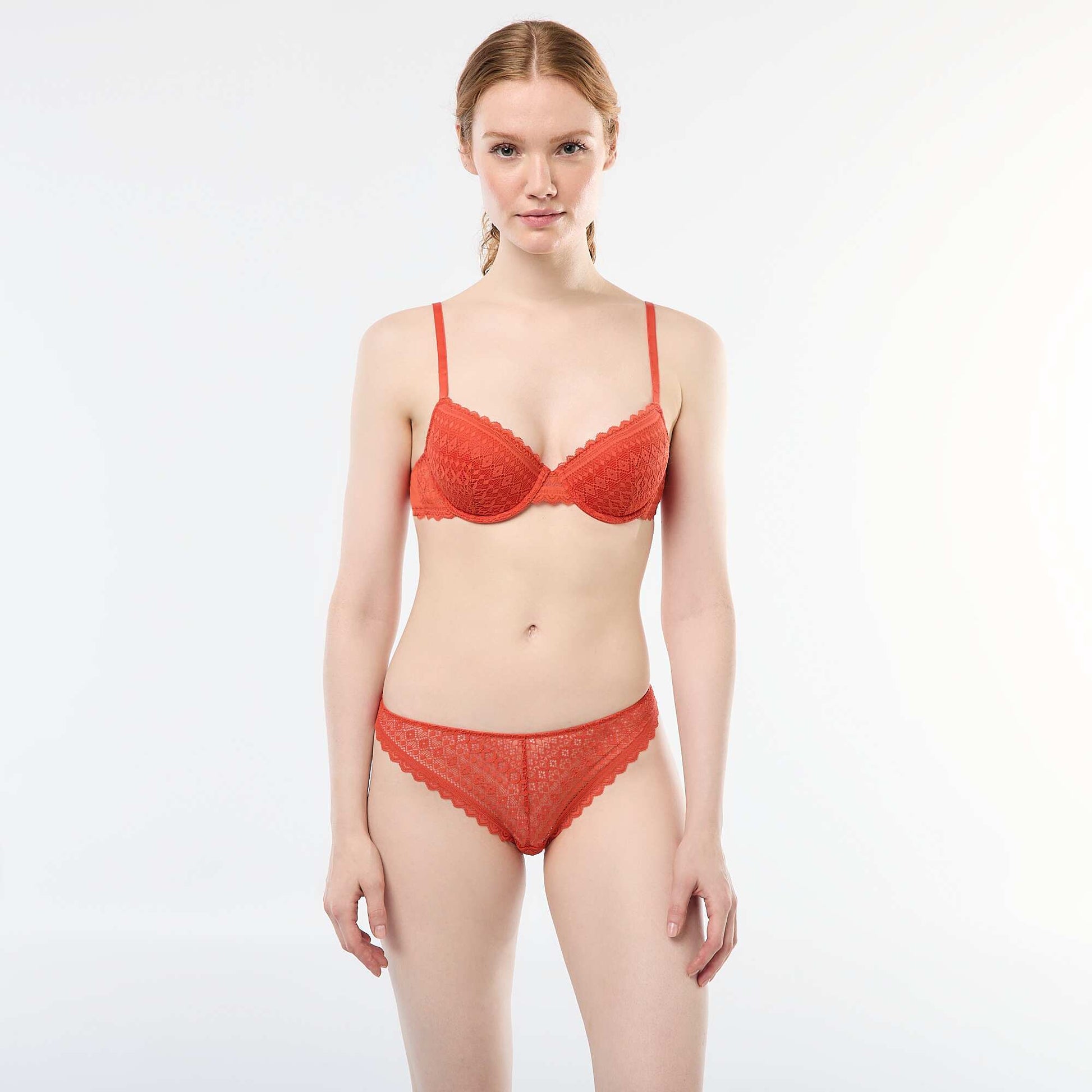 Soutien-gorge corbeille en dentelle ORANGE