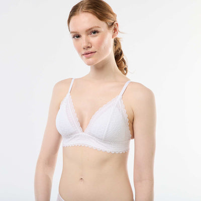 Soutien-gorge triangle en dentelle BLANC