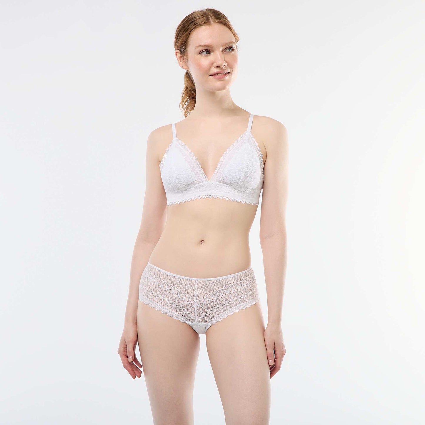 Soutien-gorge triangle en dentelle BLANC