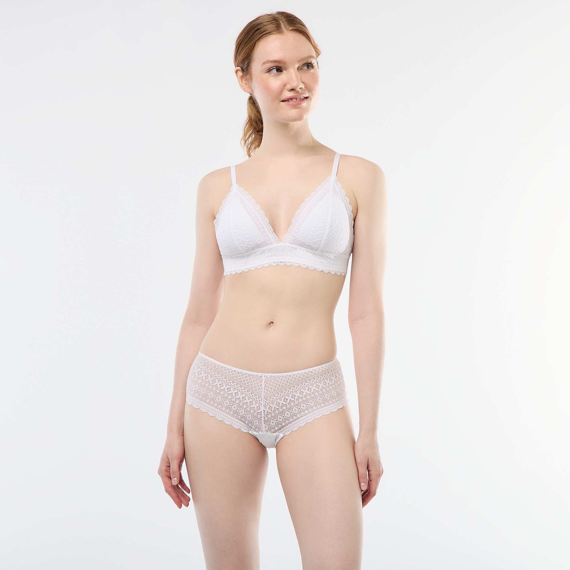 Soutien-gorge triangle en dentelle BLANC