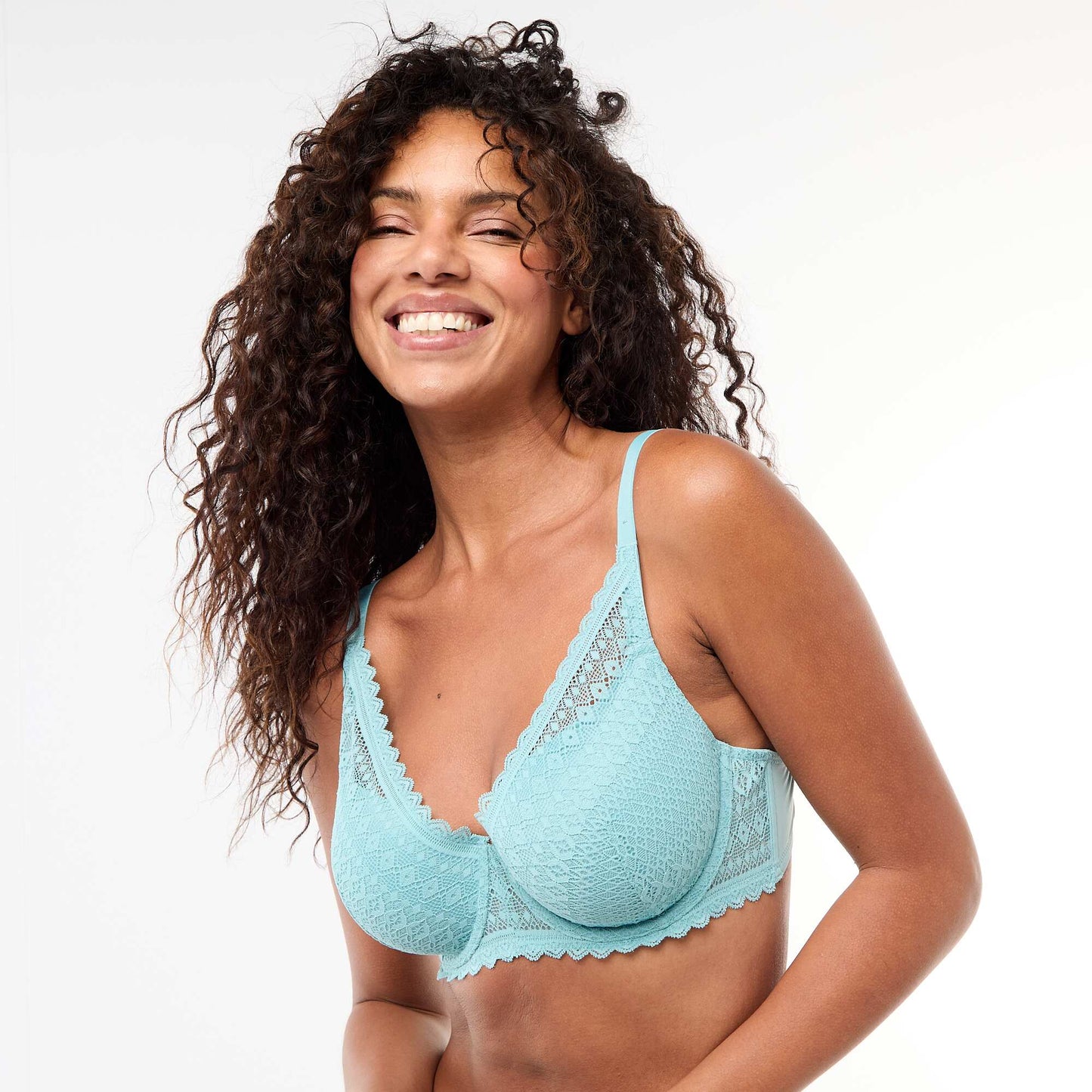 Soutien-gorge corbeille emboîtant en dentelle BLEU