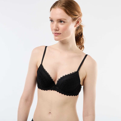 Soutien-gorge push-up en dentelle NOIR