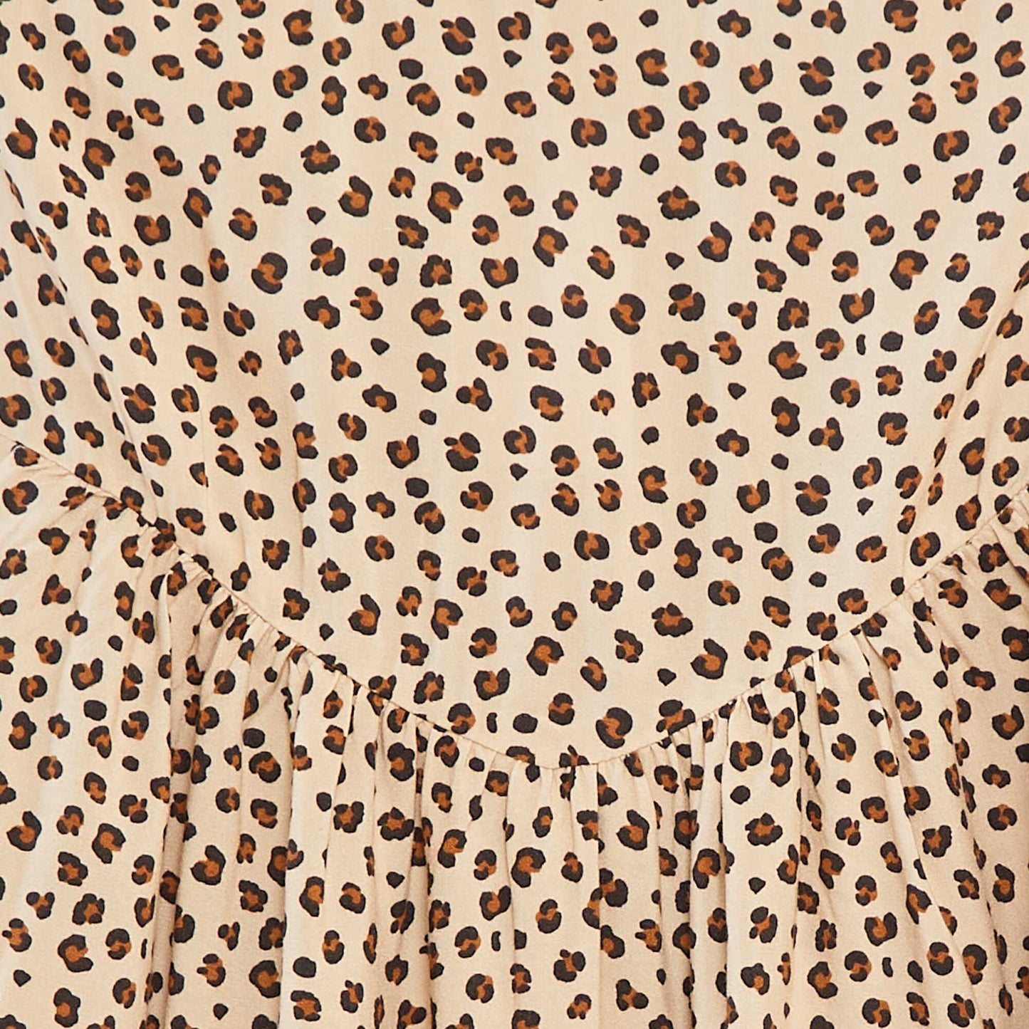 Robe fluide à fines bretelles et motif all over BEIGE