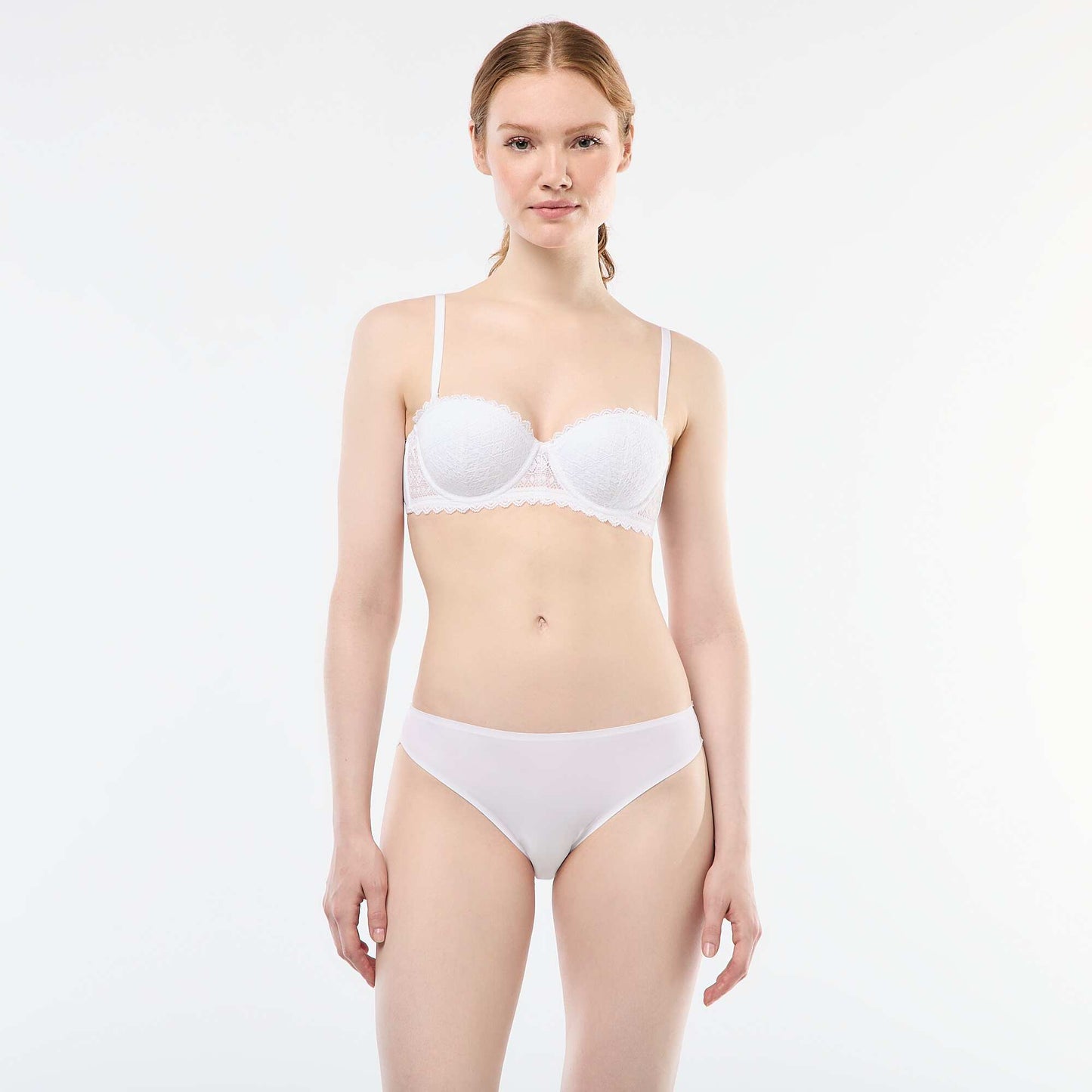 Soutien-gorge balconnet en dentelle BLANC