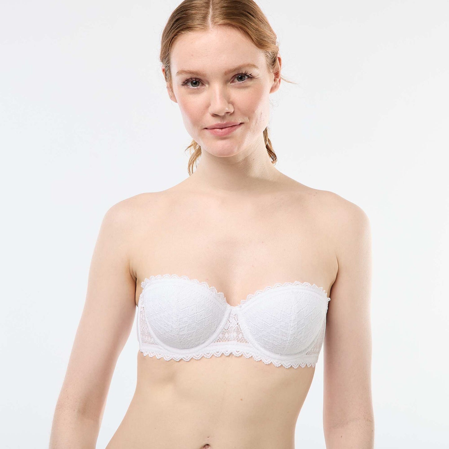 Soutien-gorge balconnet en dentelle BLANC
