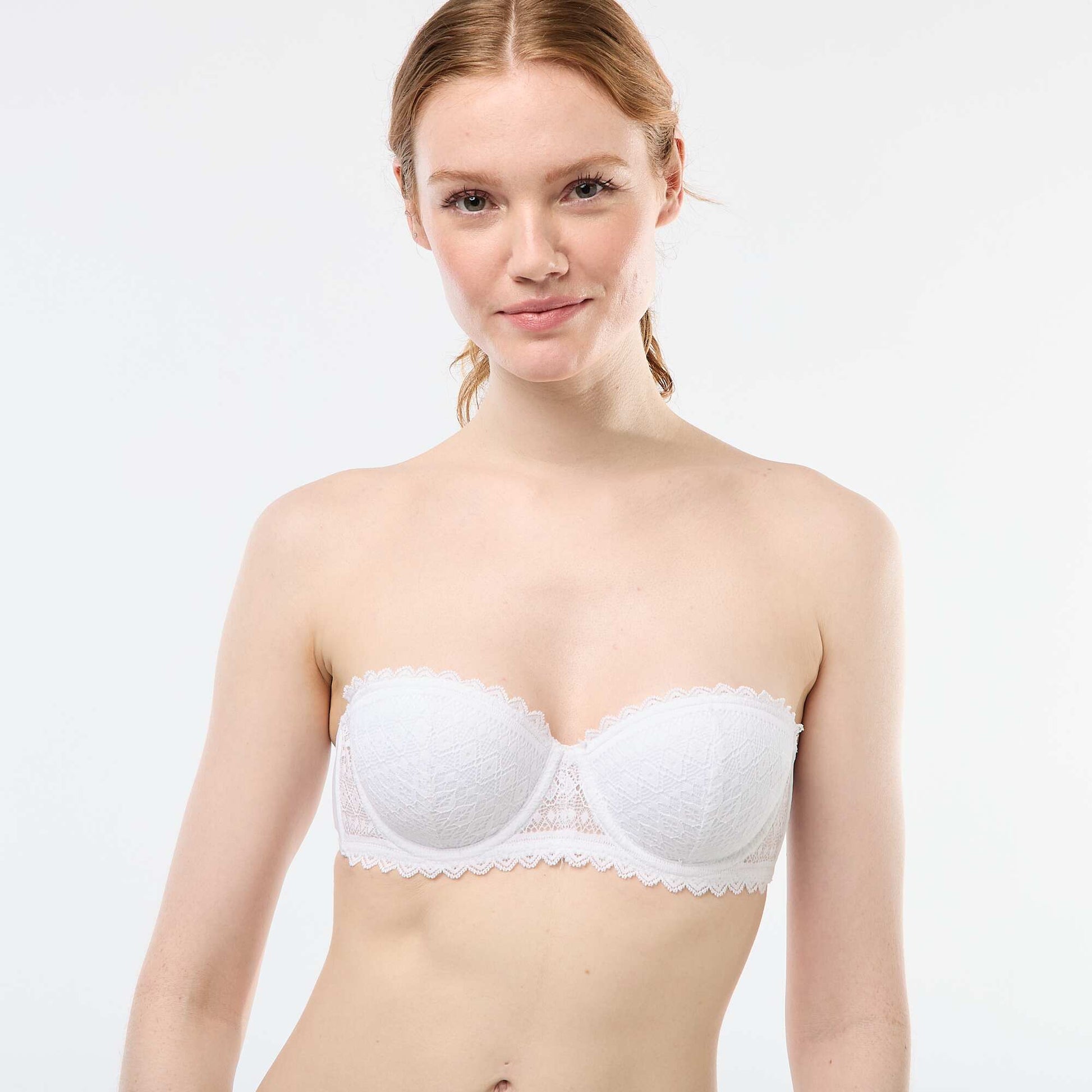 Soutien-gorge balconnet en dentelle BLANC