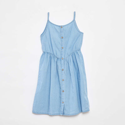 Robe à bretelles en tencel BLEU