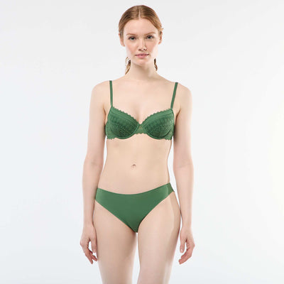 Culotte en microfibre et en dentelle VERT