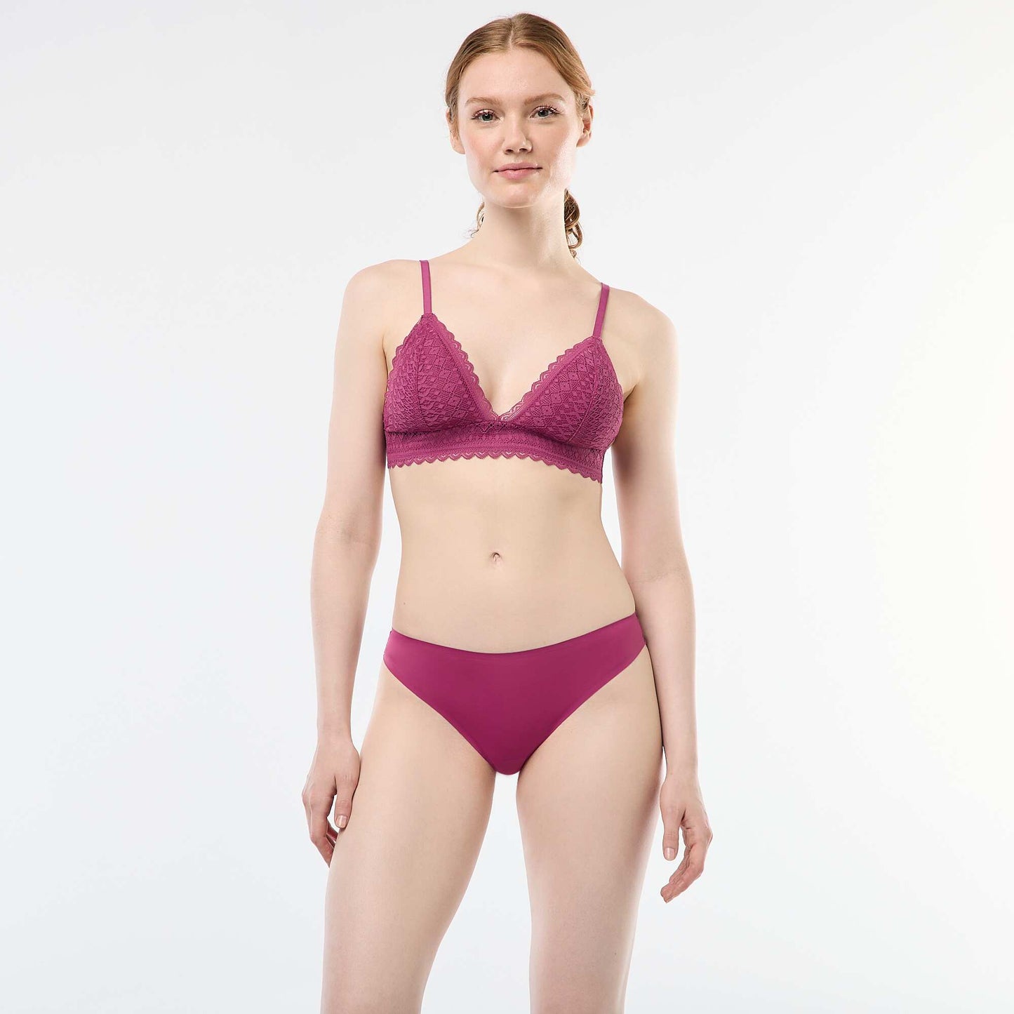 Culotte en microfibre et en dentelle ROSE