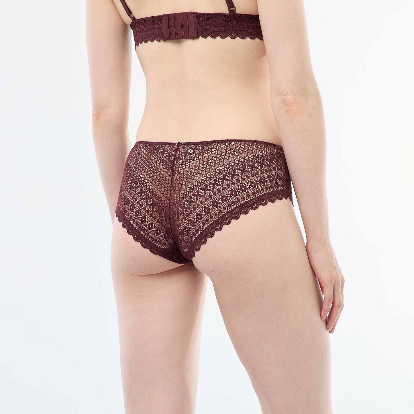 Shorty en dentelle MARRON