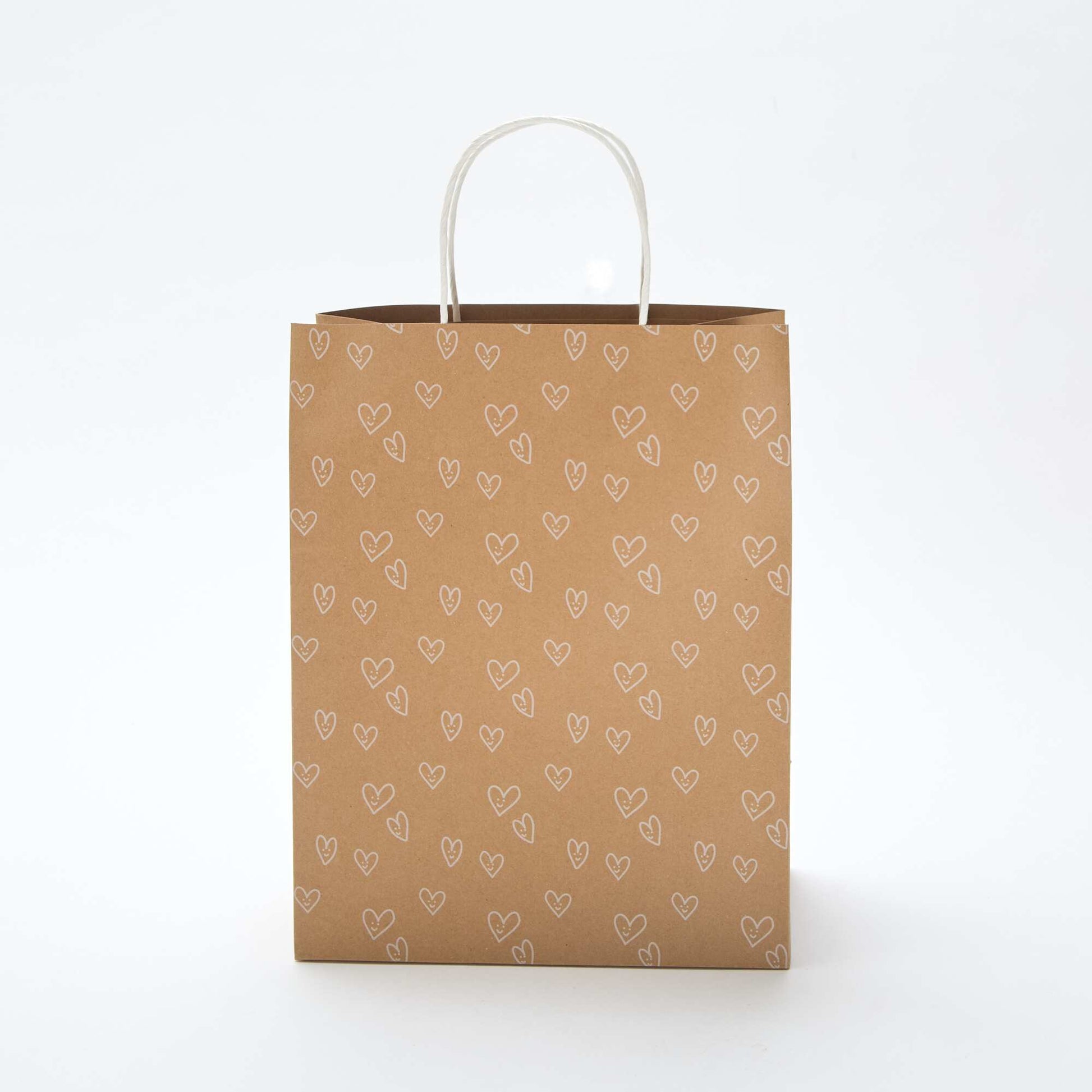 Sac cadeau 'coeur' BEIGE