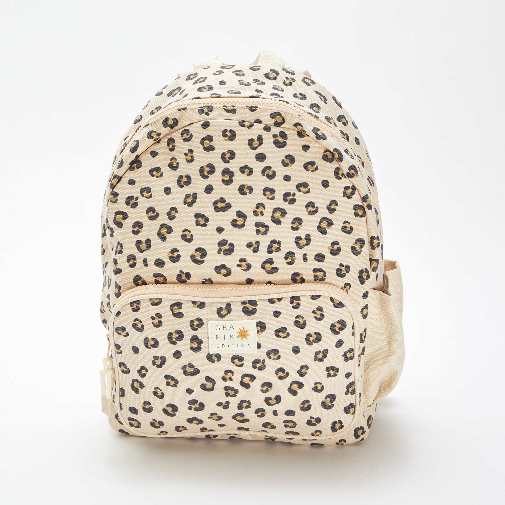 Sac à dos à 2 compartiments à motif léopard BEIGE